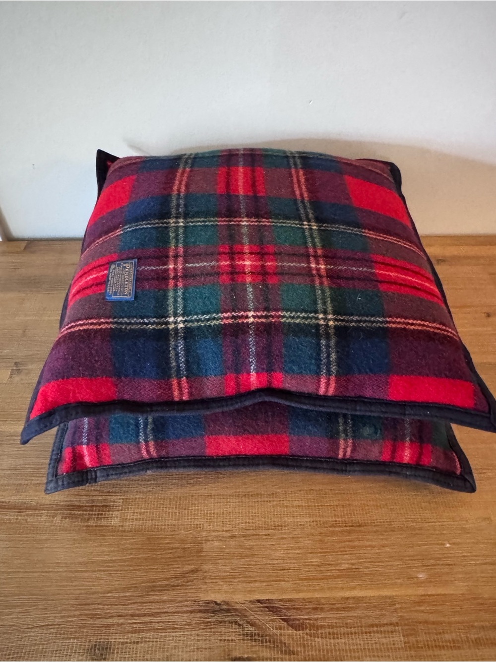 Pendleton 20” Wool Plaid Throw Pillows Set of 2 Red Tartan Cabin Lodge Decor - Picture 7 of 9